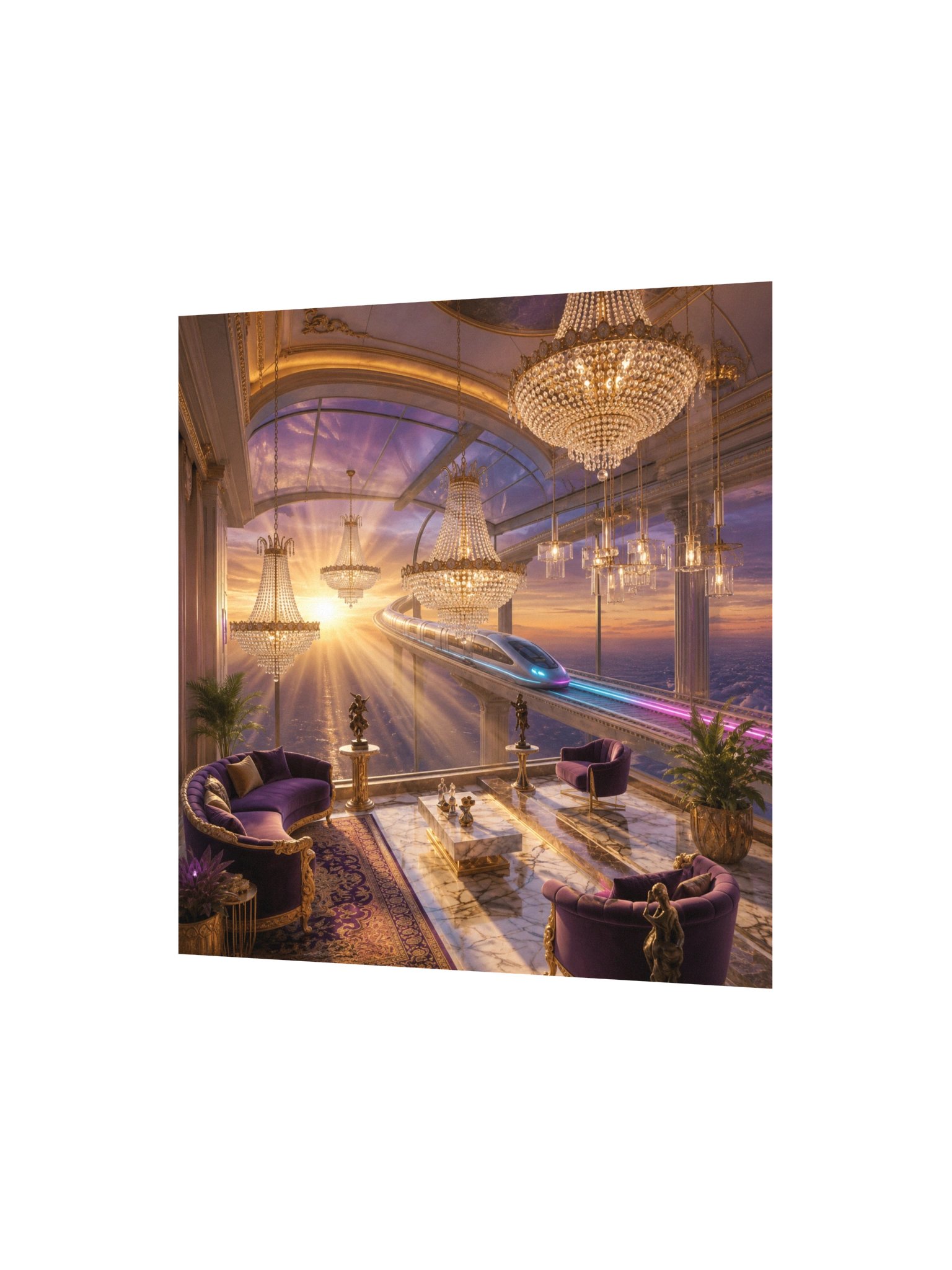 Baroque Future | Luxury Penthouse with Bullet Train at Sunset product image (2)