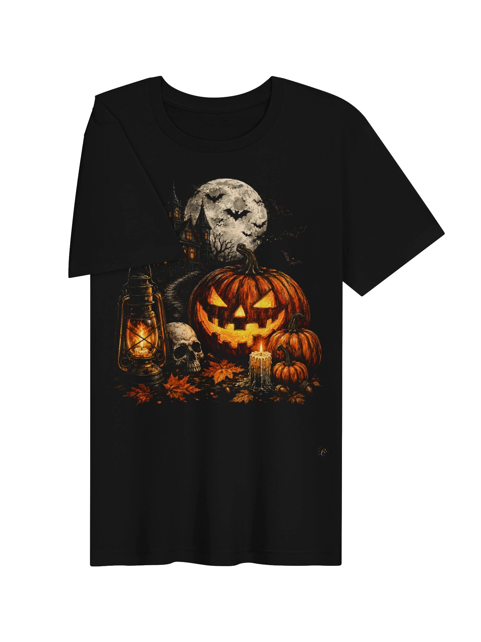 By the Light of the Misty Moon | Haunted Autumn Collage Unisex Tee product image (23)