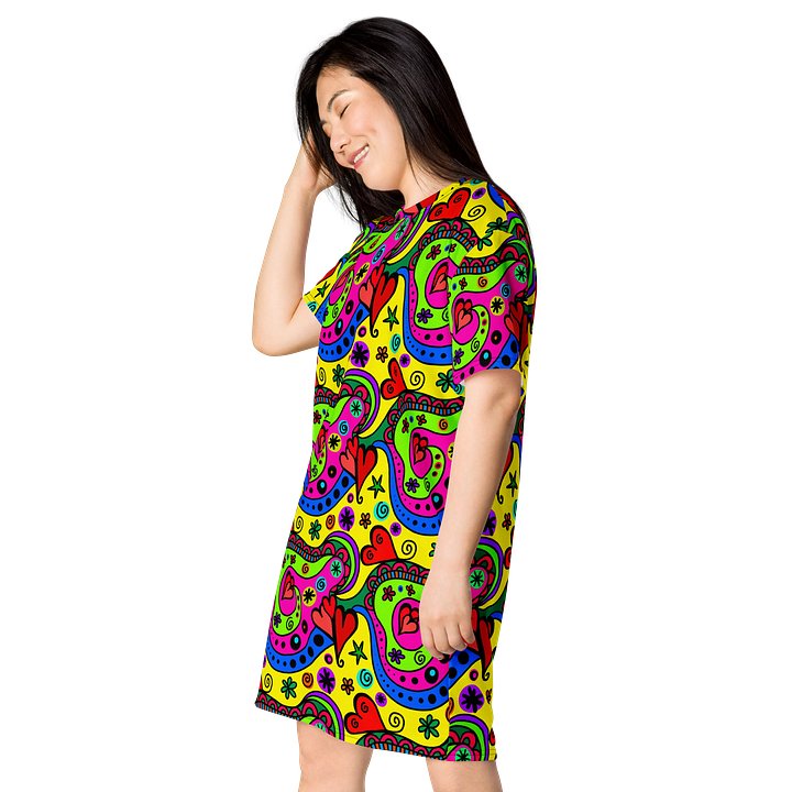 Vibrant Swirls T-Shirt Dress product image (2)