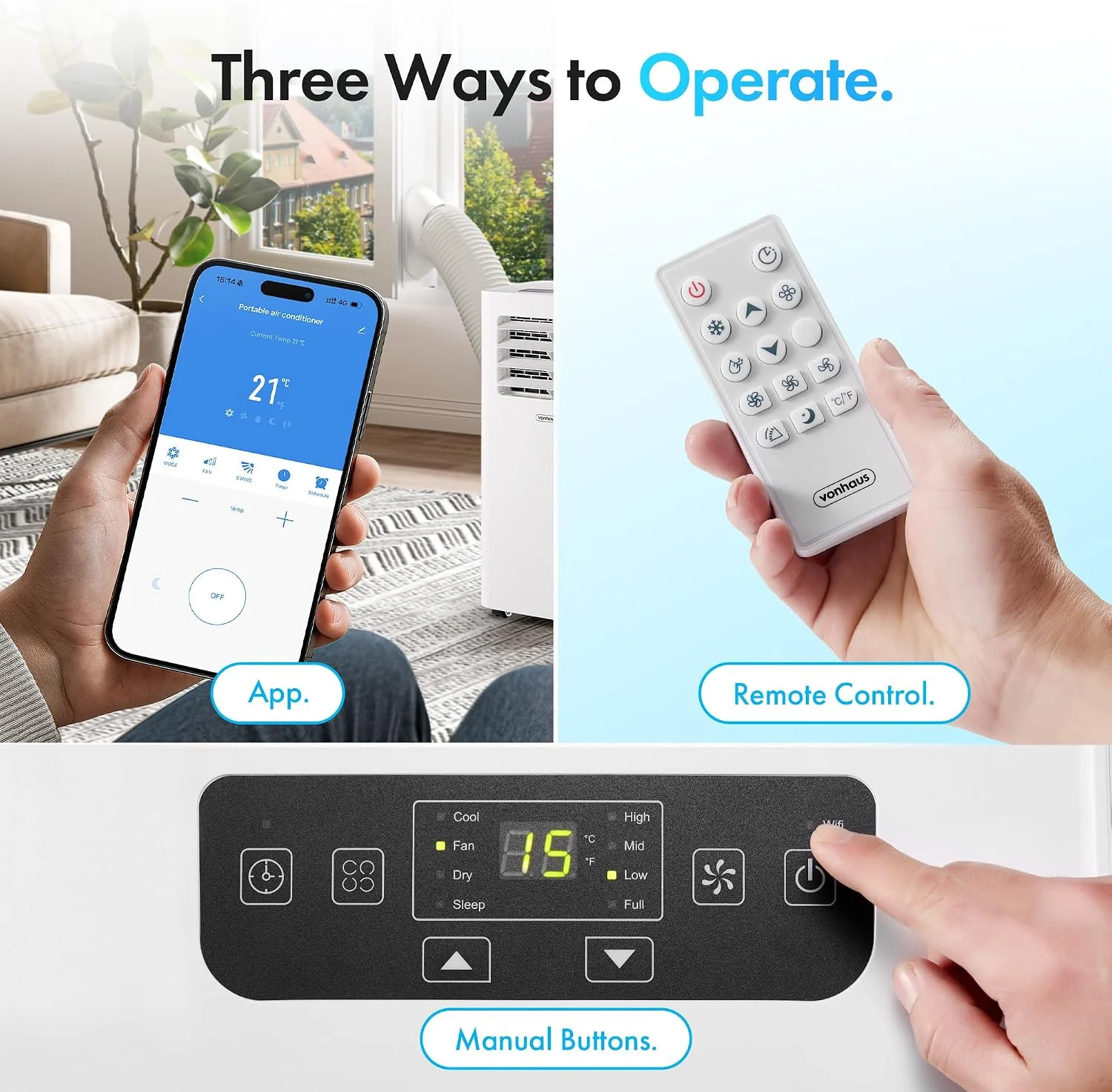 12000 BTU Portable Air Conditioner with WiFi, Dehumidifier, Sleep Mode & Remote Control product image (10)