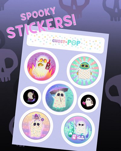 Get spooky anywhere with vinyl little ghost stickers!! 

Size: 5.8