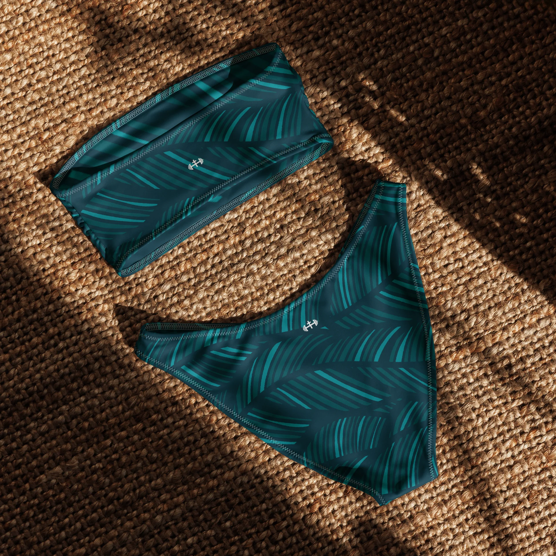 His House Womens Bandeau Bikini Set - Shadow Leaf product image (5)