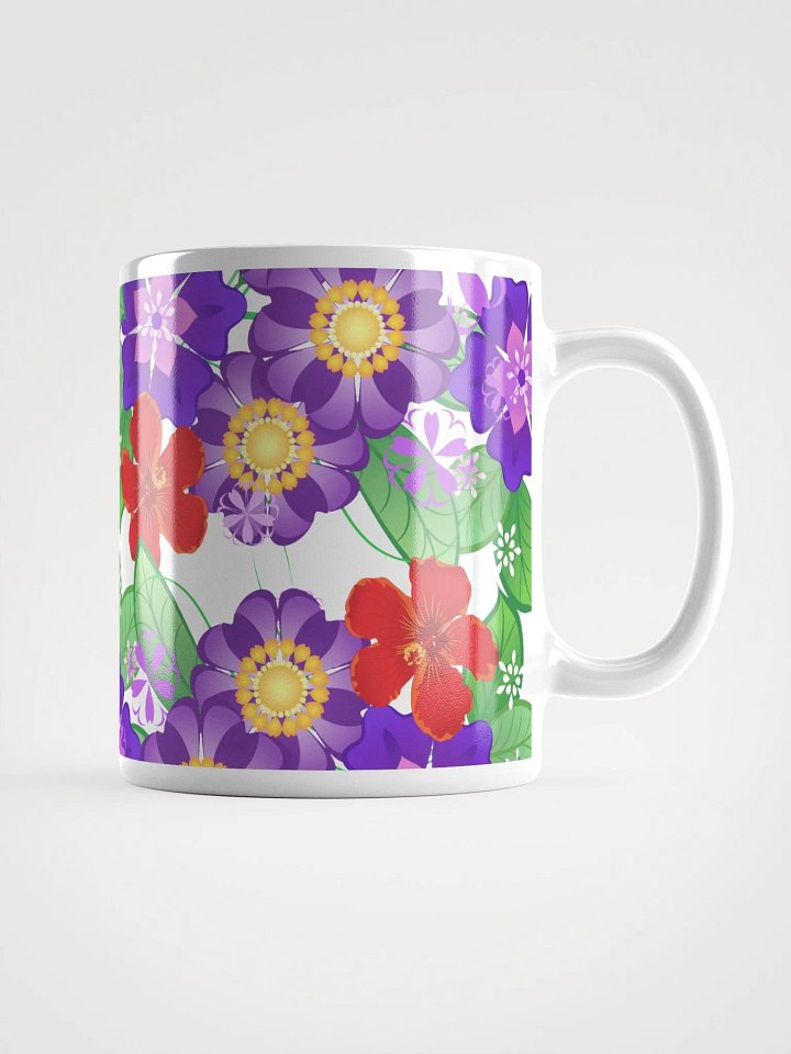 Purple Wildflower Floral Design White Mug product image (2)