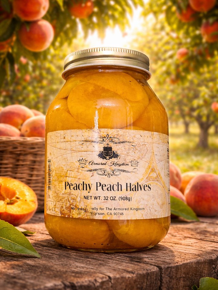 The Armored Kingdom Premium Peachy Peach Halves (32oz)-Peeled & Pitted-Ready to Eat-Healthy product image (1)