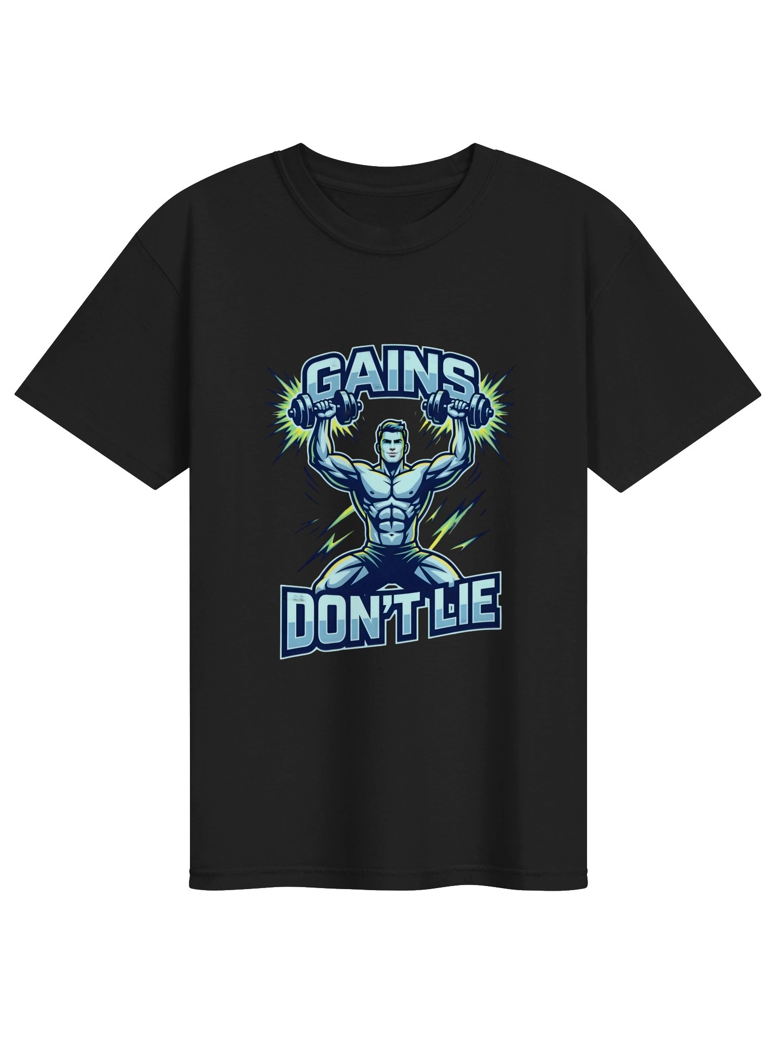 GAINS DON'T LIE Gym T-Shirt | Heavyweight Garment-Dyed Tee for Men & Women product image (2)
