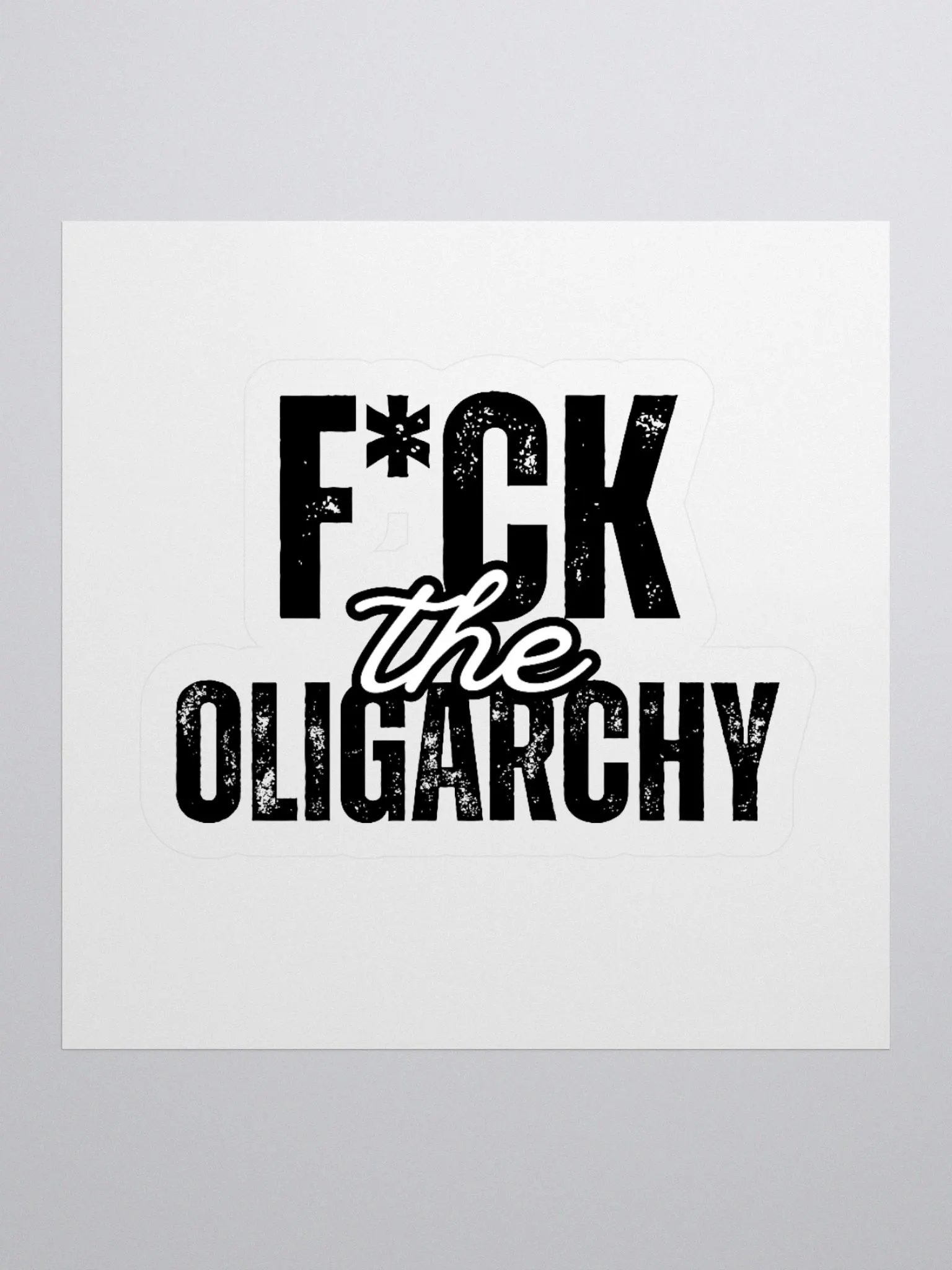F*ck the Oligarchy Kiss Cut Stickers (in black) product image (1)