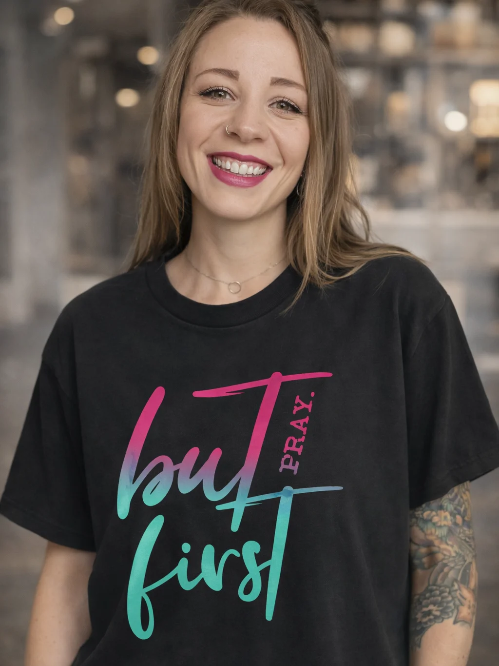 But First Pray Streetwear T-shirt product image (1)