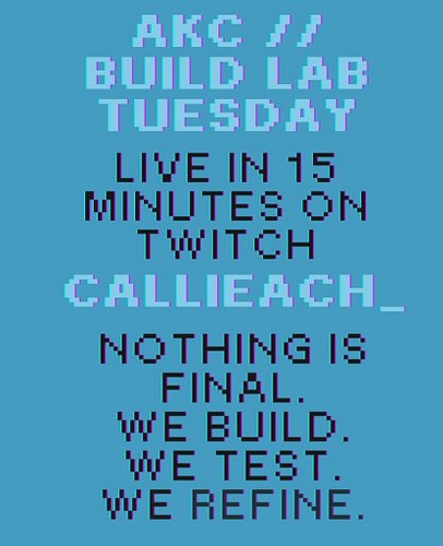 AKC // BUILD LAB TUESDAY ⚙️
LIVE IN 15 MINUTES

Apex Newbie Journey — Day continues.

Still learning. Still improving.
Jumpin...