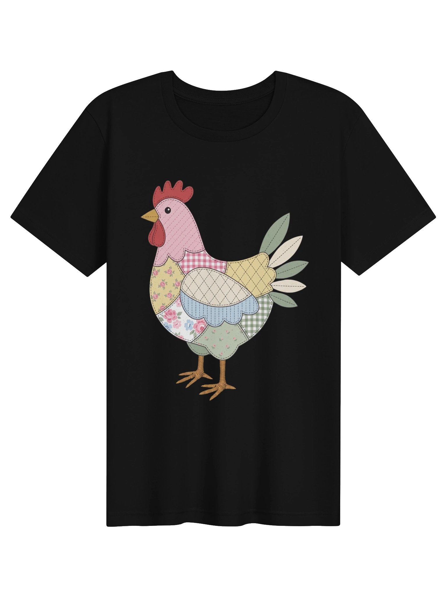Country Patchwork Chicken tshirt product image (1)