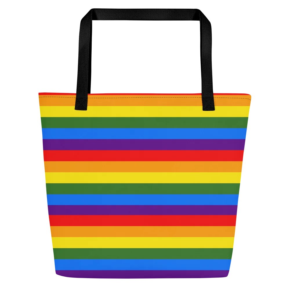 Vibrant Horizon Stripes Large Tote Bag product image (1)