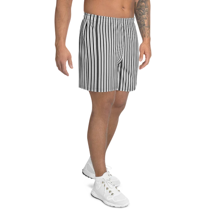 Monochrome Stripe Athletic Long Shorts product image (2)
