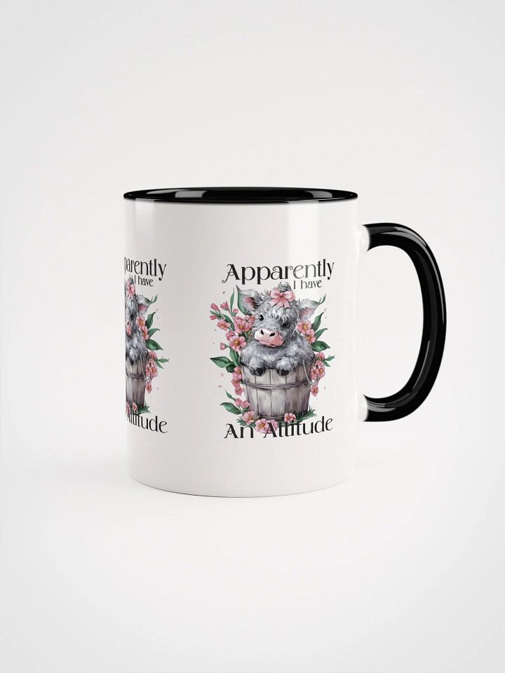 Apparently I Have an Attitude Coffee Mug – Funny Sassy Heifer Cow Design – Humorous Animal Lover Gift product image (1)