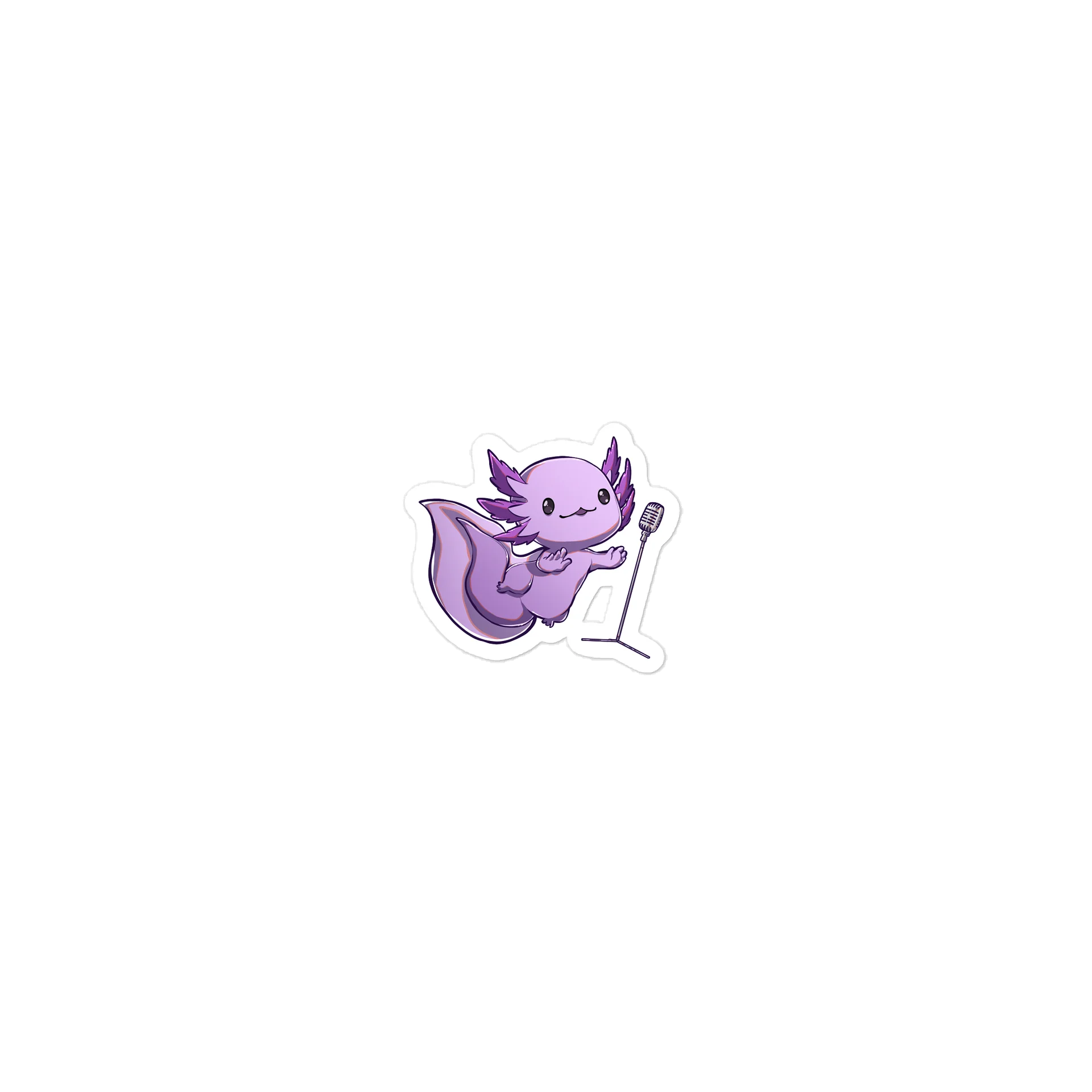 "Axolittle w/ Microphone" Die-cut Sticker product image (1)