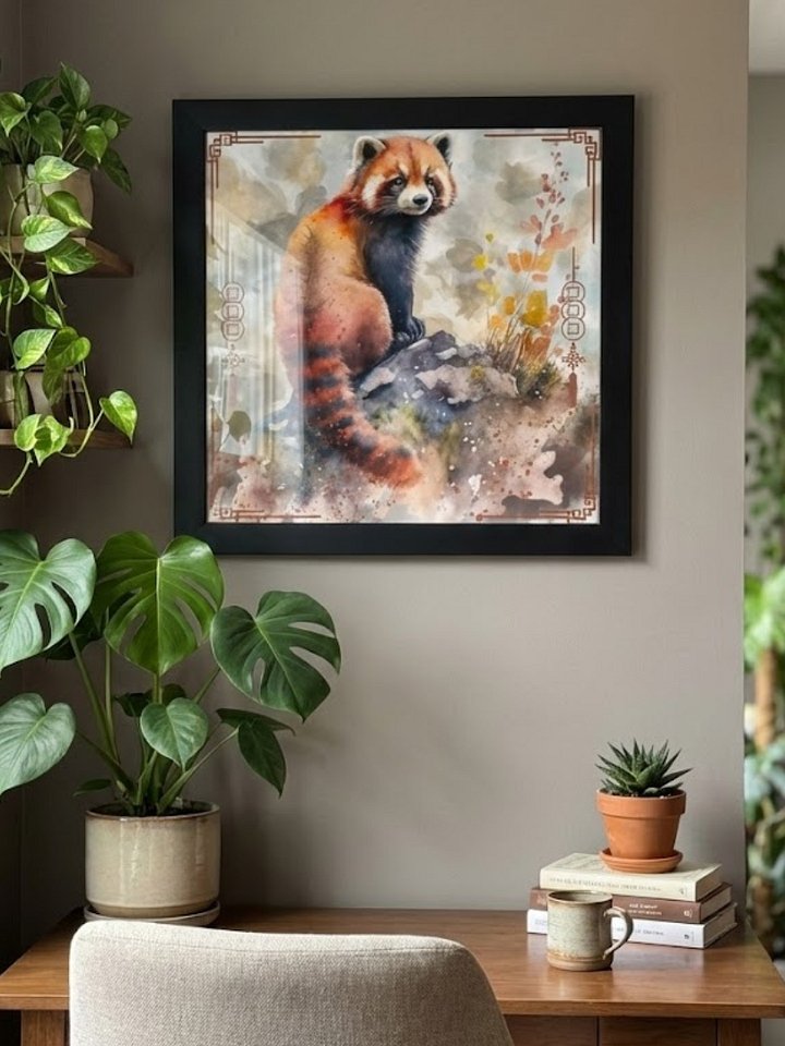 Autumnal Red Panda Watercolor Poster product image (1)