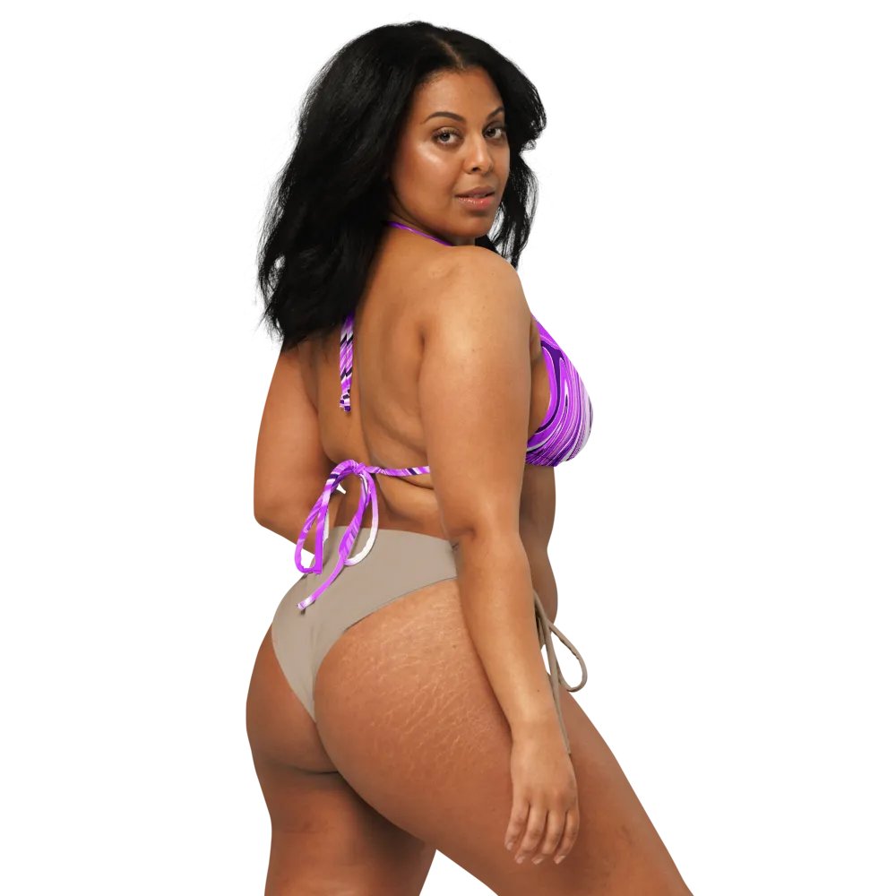 Padded String Bikini Top - Purple Digital Fluid Art product image (2)
