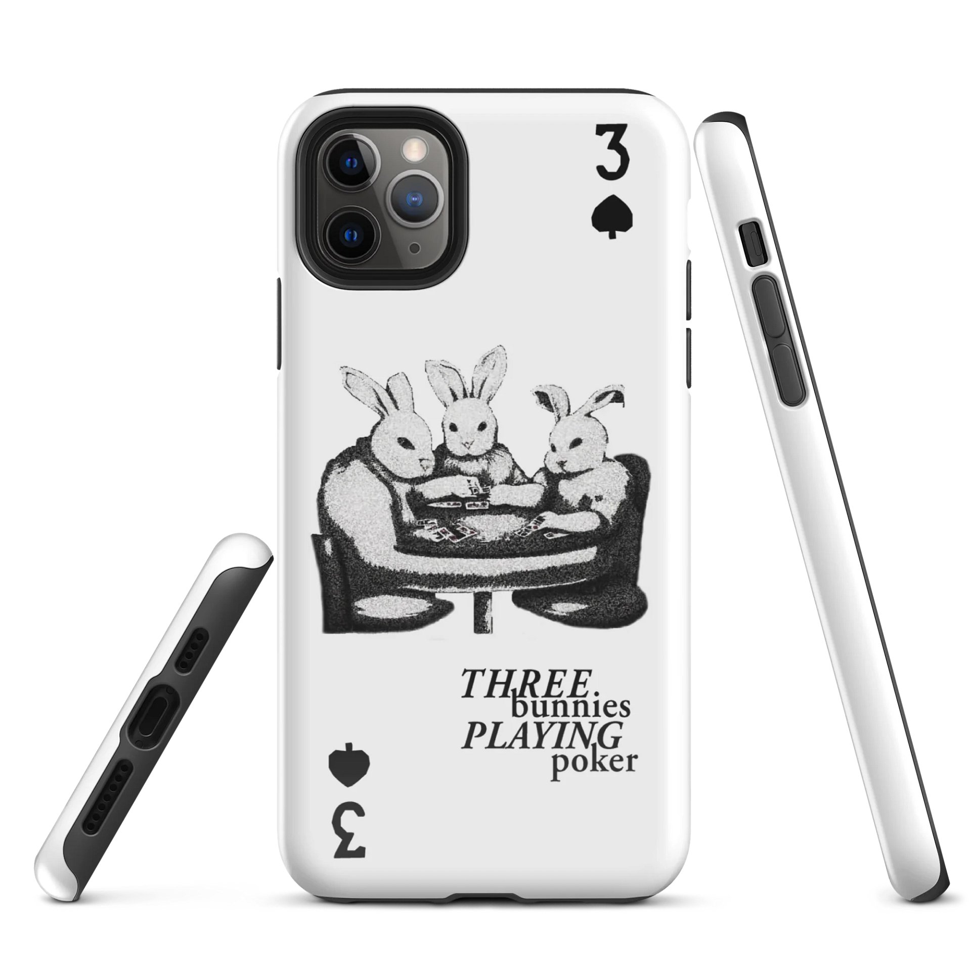 Three Bunnies Playing Poker iPhone® Case product image (1)