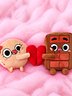 Choco &amp; Pancake Matching Heart Plushie Bundle