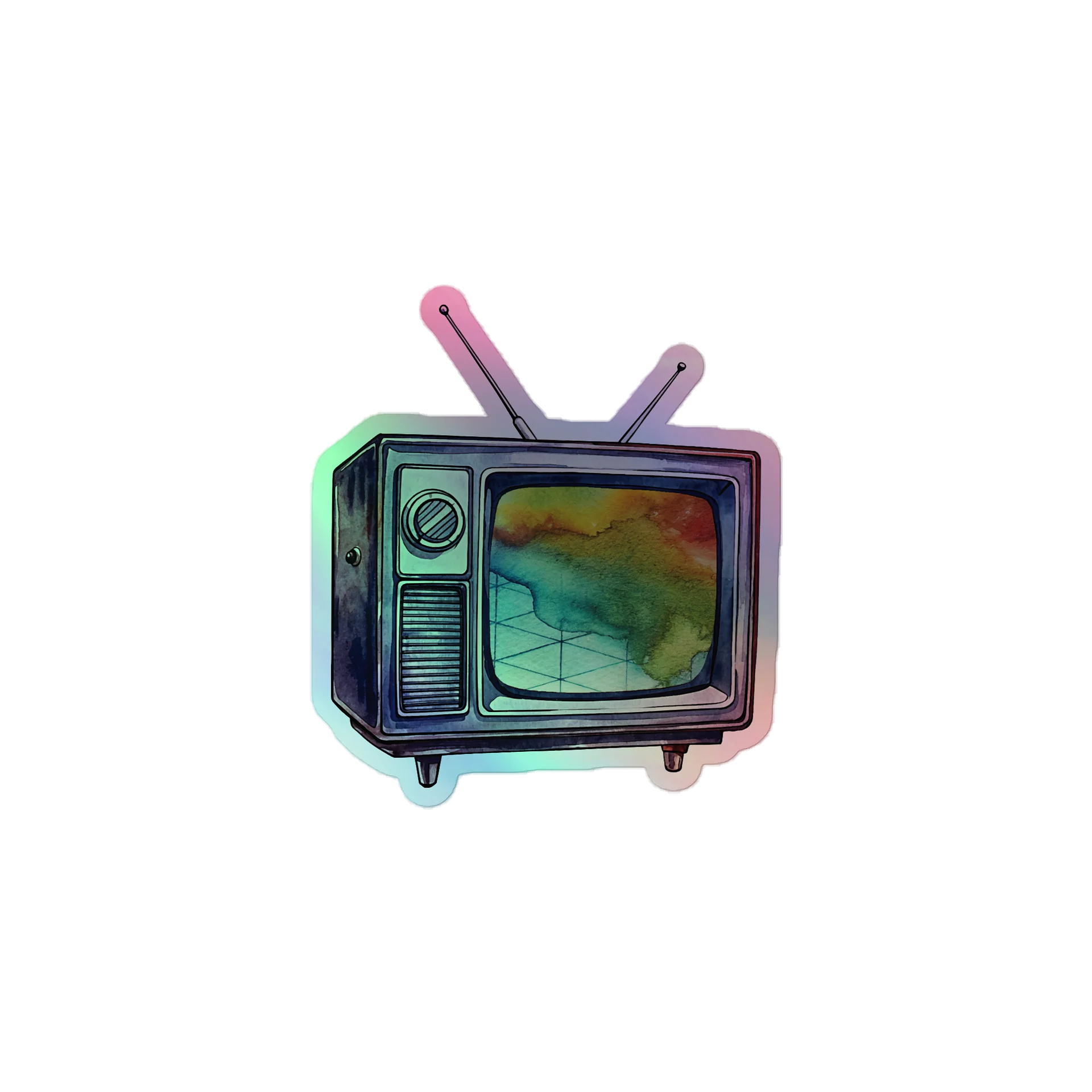 Graynoise Color Grid TV Logo Hologram Sticker product image (1)