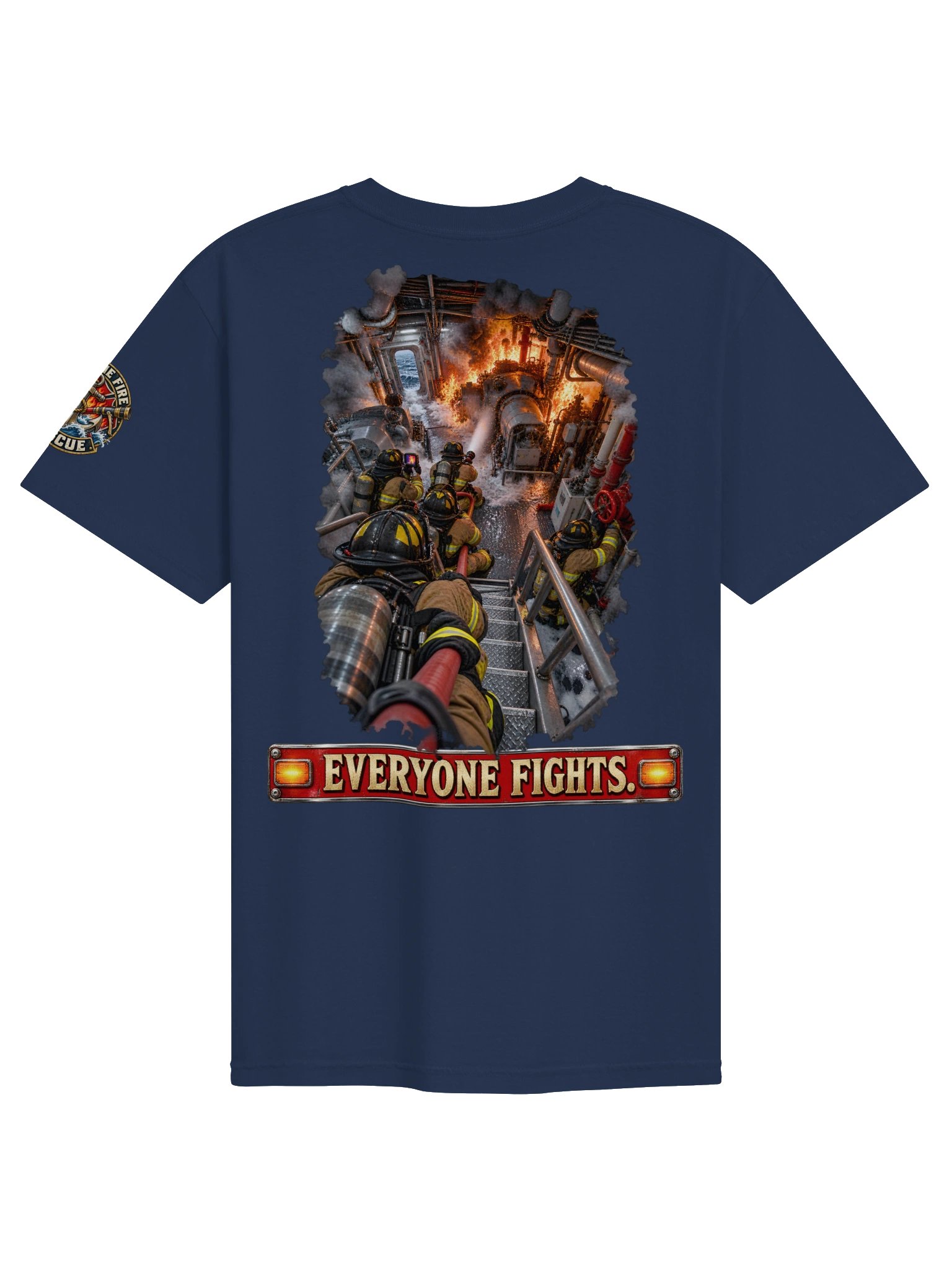 When the Ship Burns, Everyone Fights T-Shirt | FLAT OUT BROKEN™ product image (4)