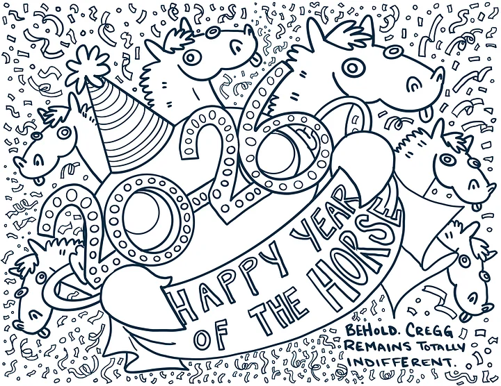 AND AN INDIFFERENT NEW YEAR COLOURING PAGE product image (1)