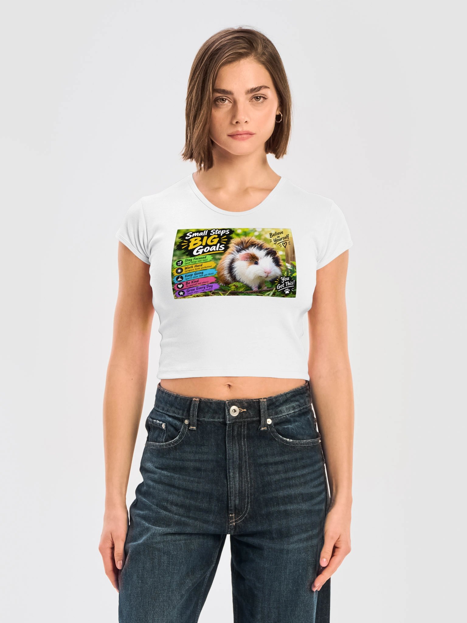 Small Steps, Big Goals Motivational Guinea Pig Tee product image (3)