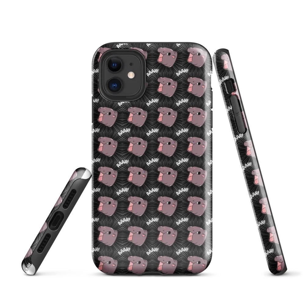 MOODENG'S BLACK AAAH! IPHONE® TOUGH CASE product image (1)