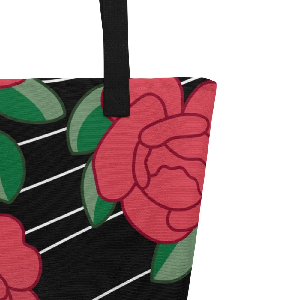 Red Roses on Black Tote Bag product image (3)
