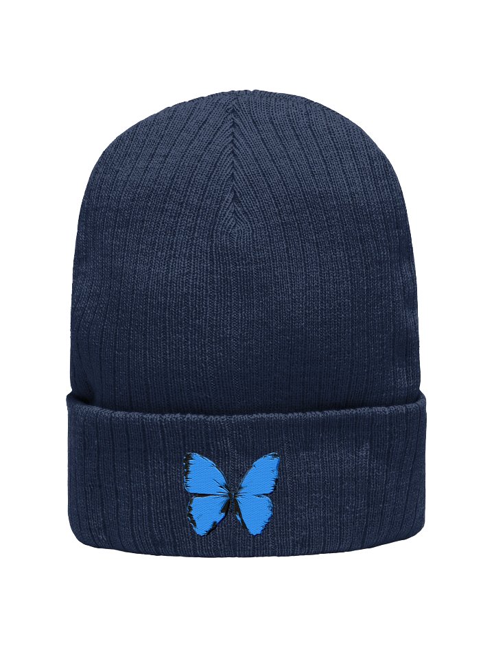 Blue Butterfly Embroidered Beanie product image (5)