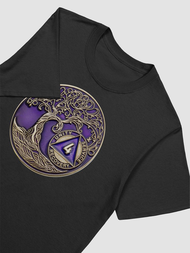 Twisted Tree of Life 4th Year Sobriety Purple Medallion | Recovery T-Shirt Inspiring Sobriety product image (2)
