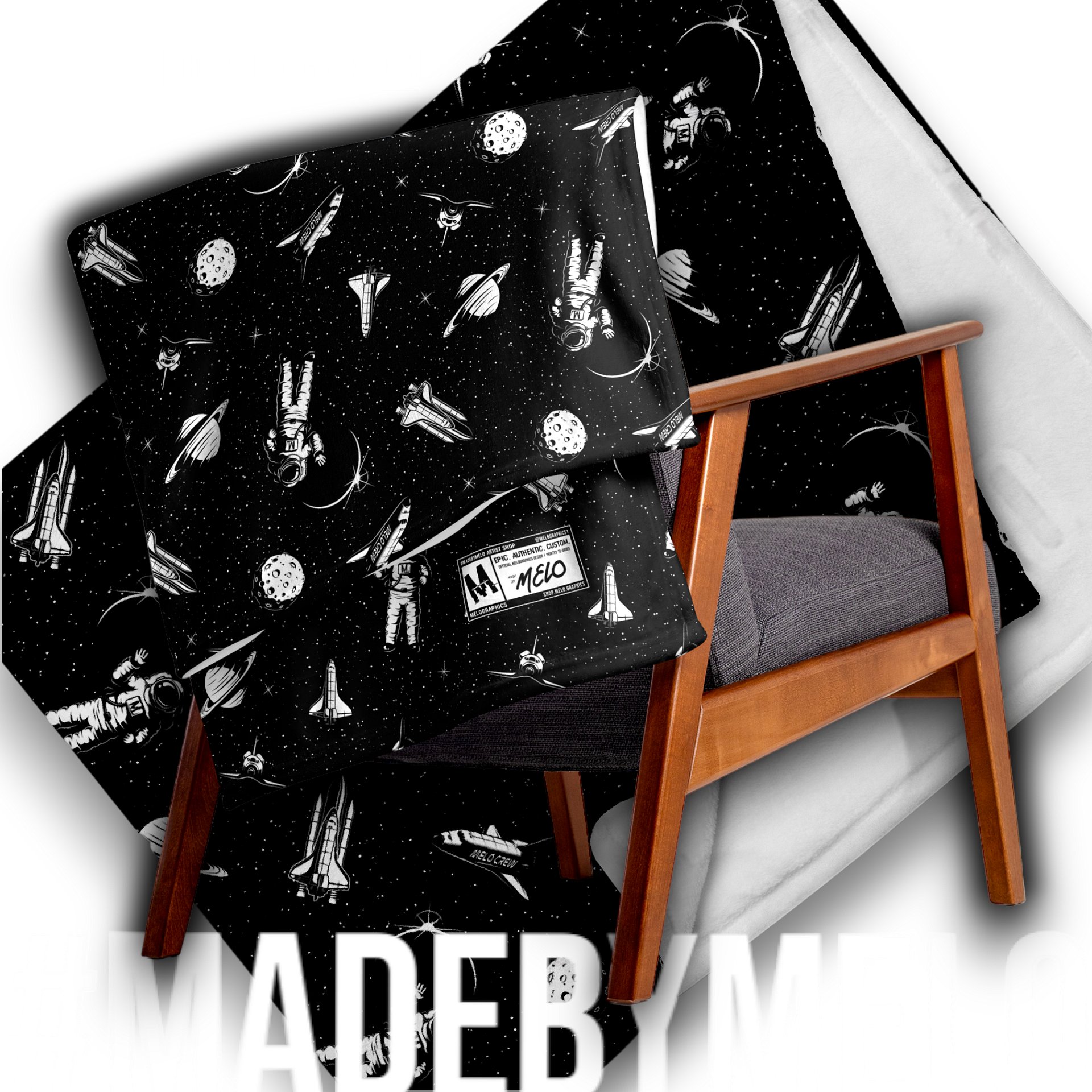 Spaced Out B&W - Blanket | #MadeByMELO product image (12)