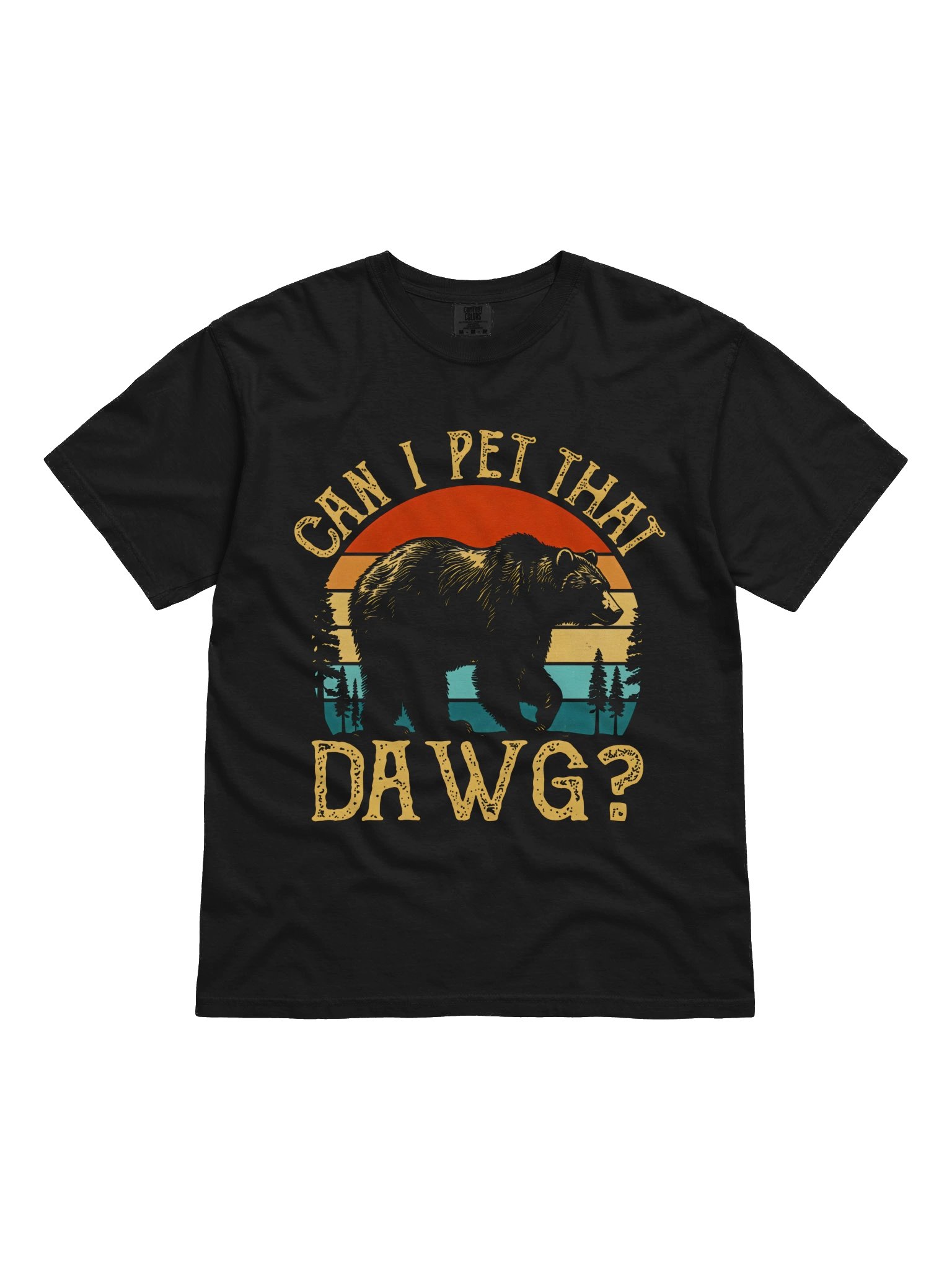 Can I Pet That Dawg Bear Shirt – Funny Retro Sunset Bear T-Shirt product image (1)