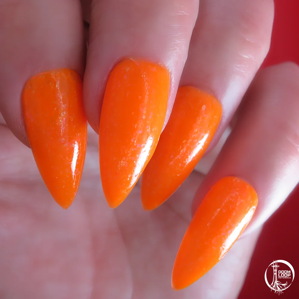 PYROPLASMA - Neon Pumpkin Iridescent Microflake Nail Polish product image (3)