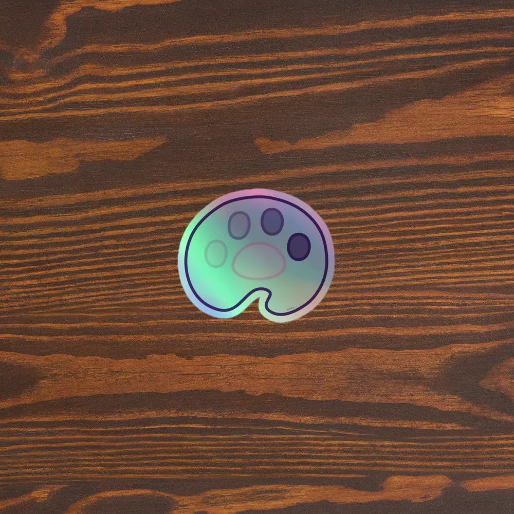 Squibble Design Paw Logo Holographic Sticker product image (5)