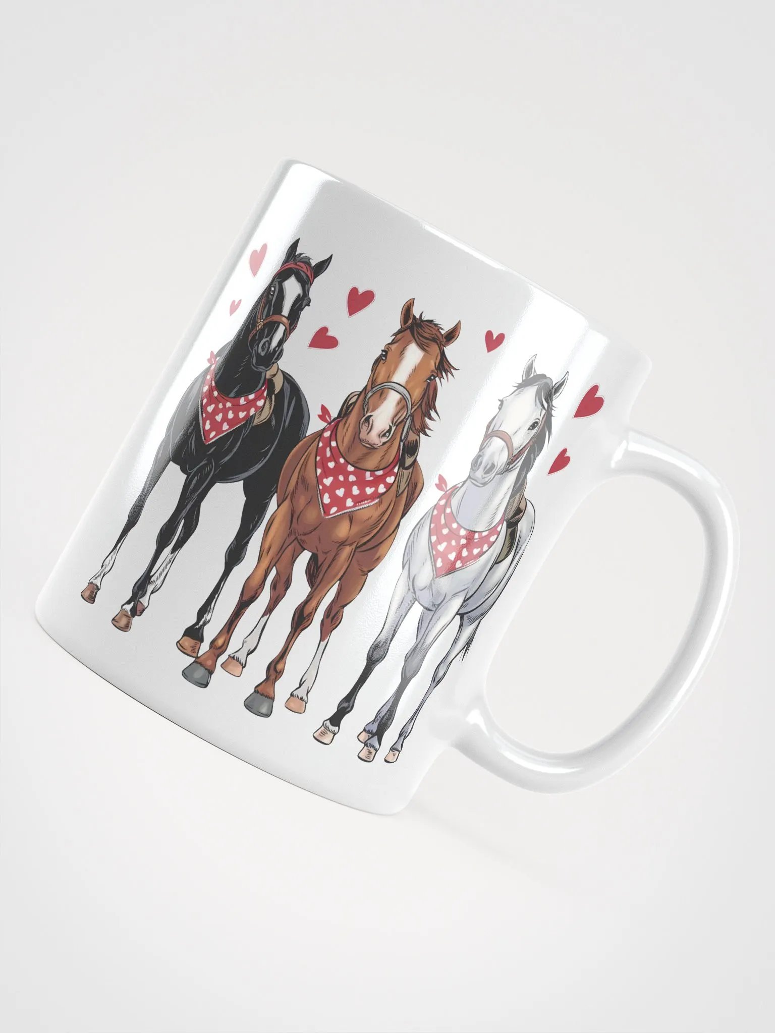 Heartfelt Valentine Horses White Glossy Mug product image (4)