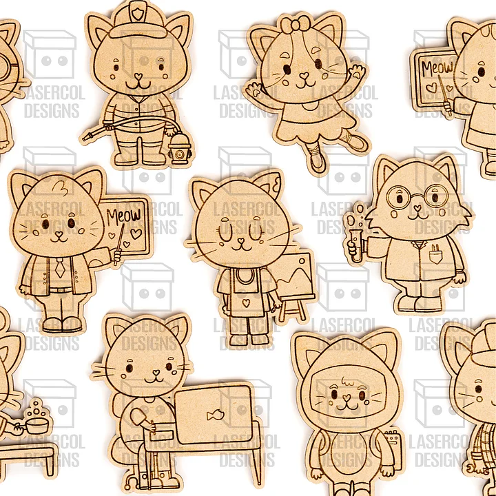 Cats Paint Kit DIY Cut Outs - Laser Cut Files product image (2)