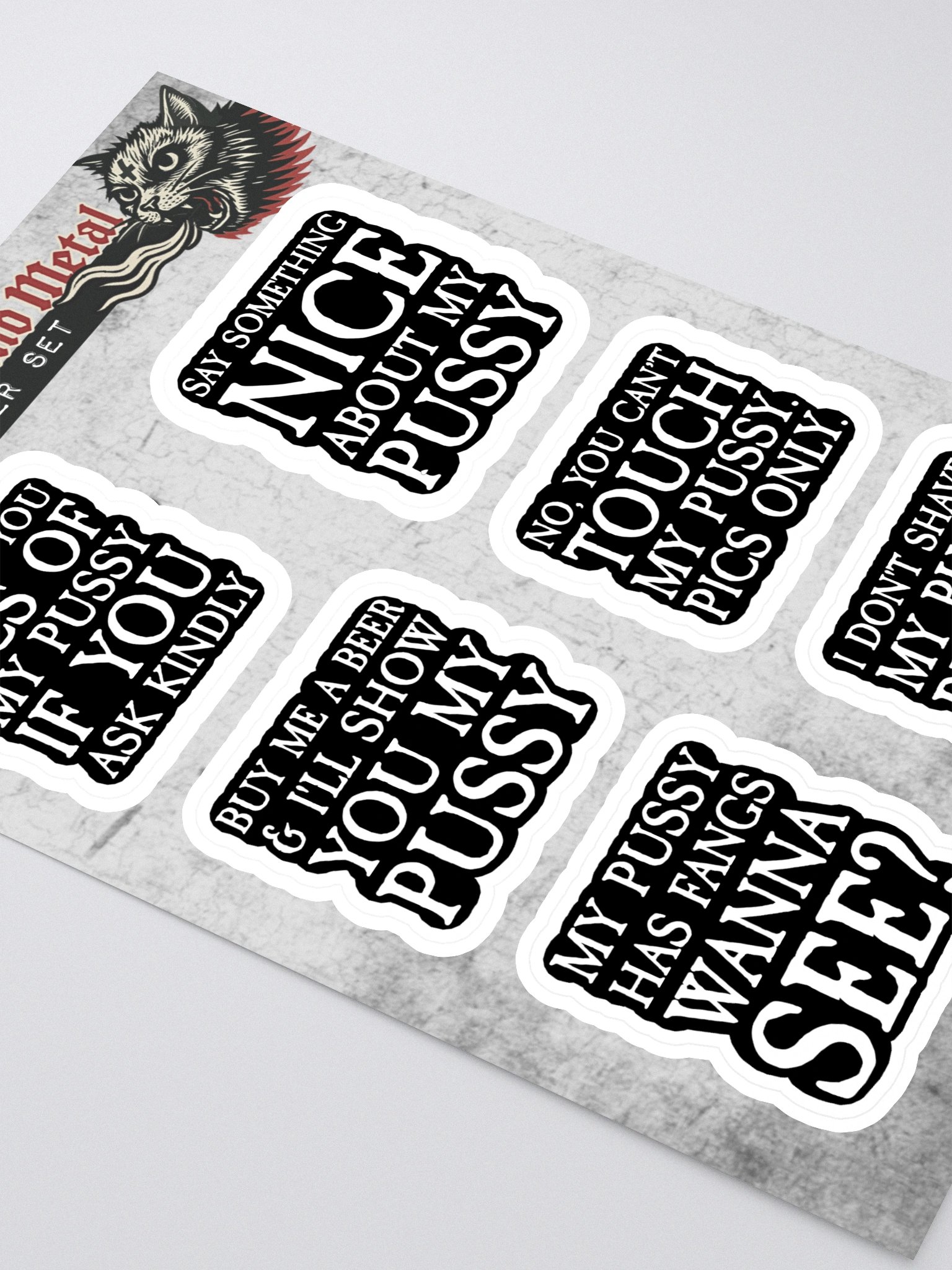 "Ask Kindly" Exclusive Sticker Sheet | Funny Cat Stickers product image (2)
