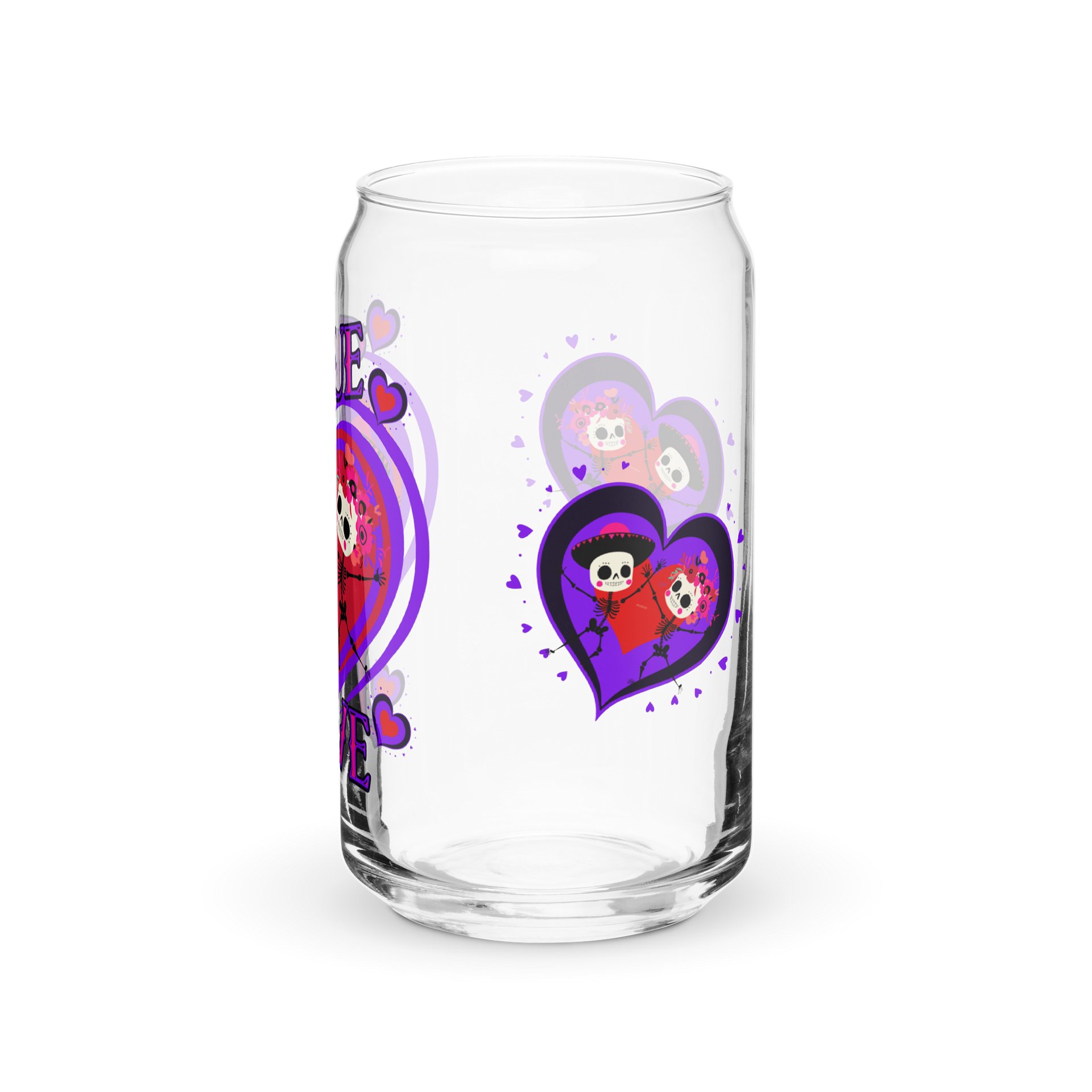 True Love Cute Skull Couple Glass product image (4)