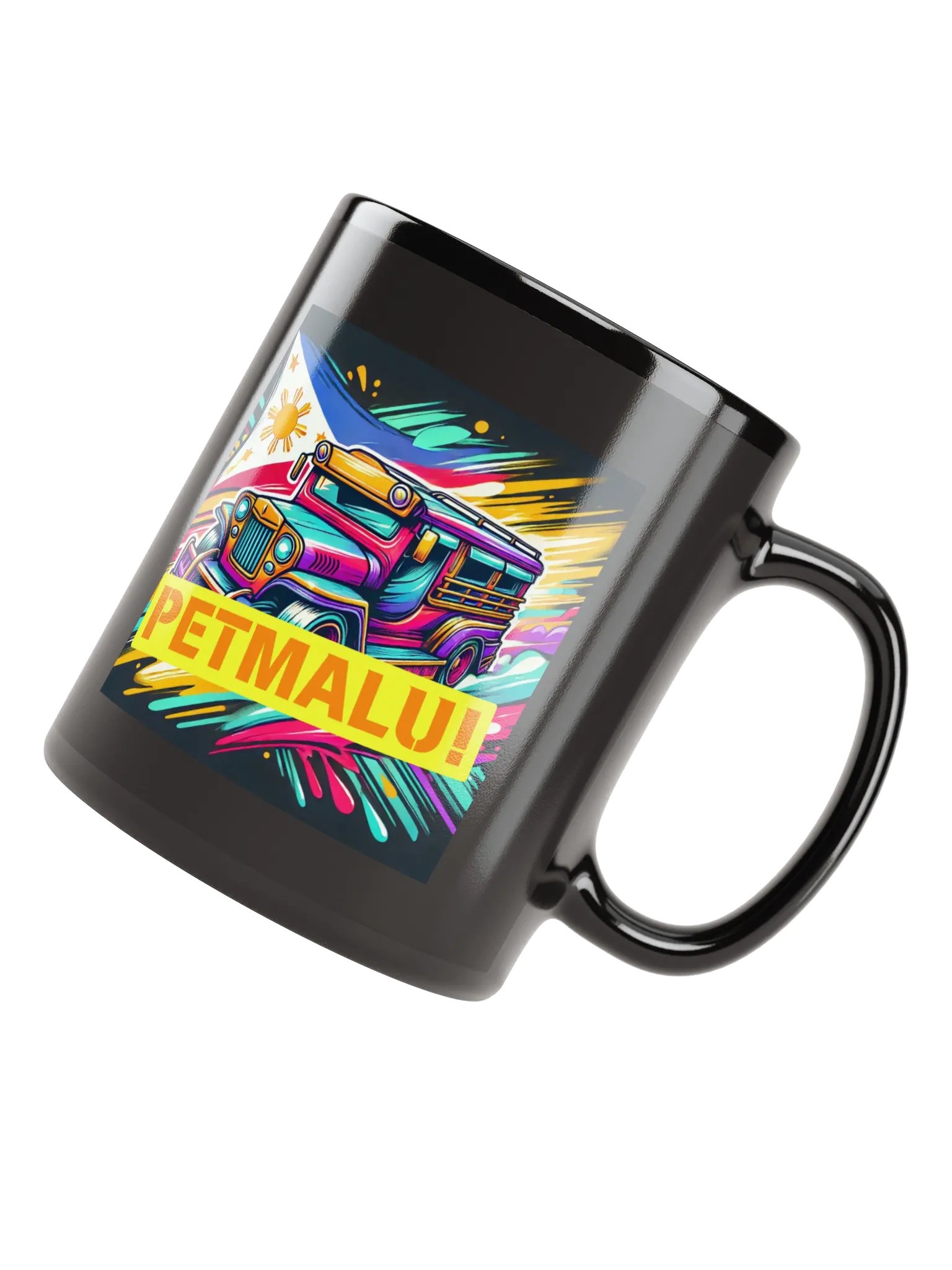 Petmalu Jeepney Black Glossy Mug product image (5)