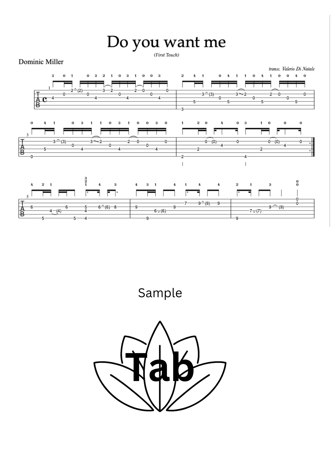 Do you want me by Dominic Miller FREE Score. product image (4)