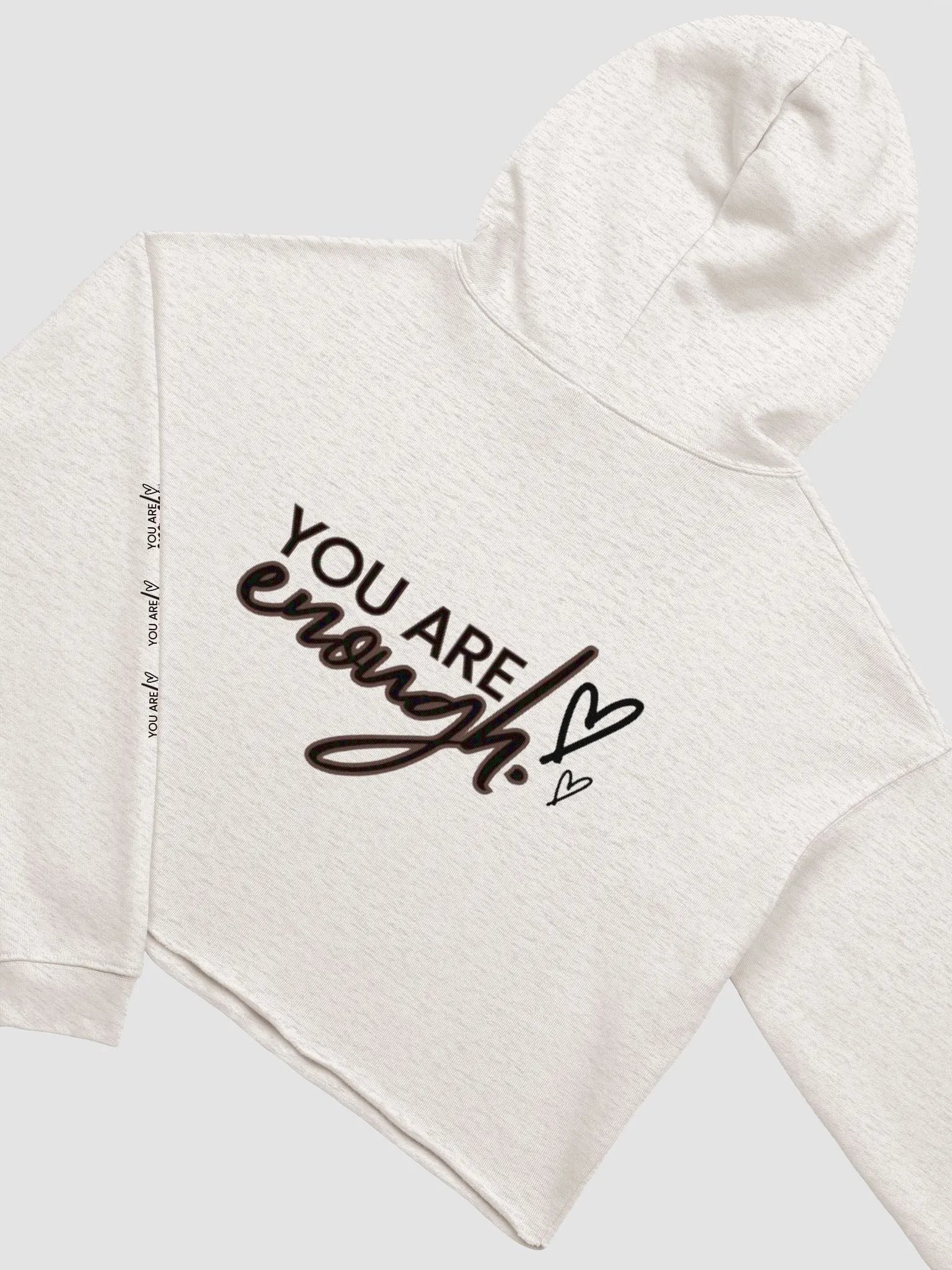 You Are Enough: Womens Fleece Crop Hoodie (Light Colors) product image (4)