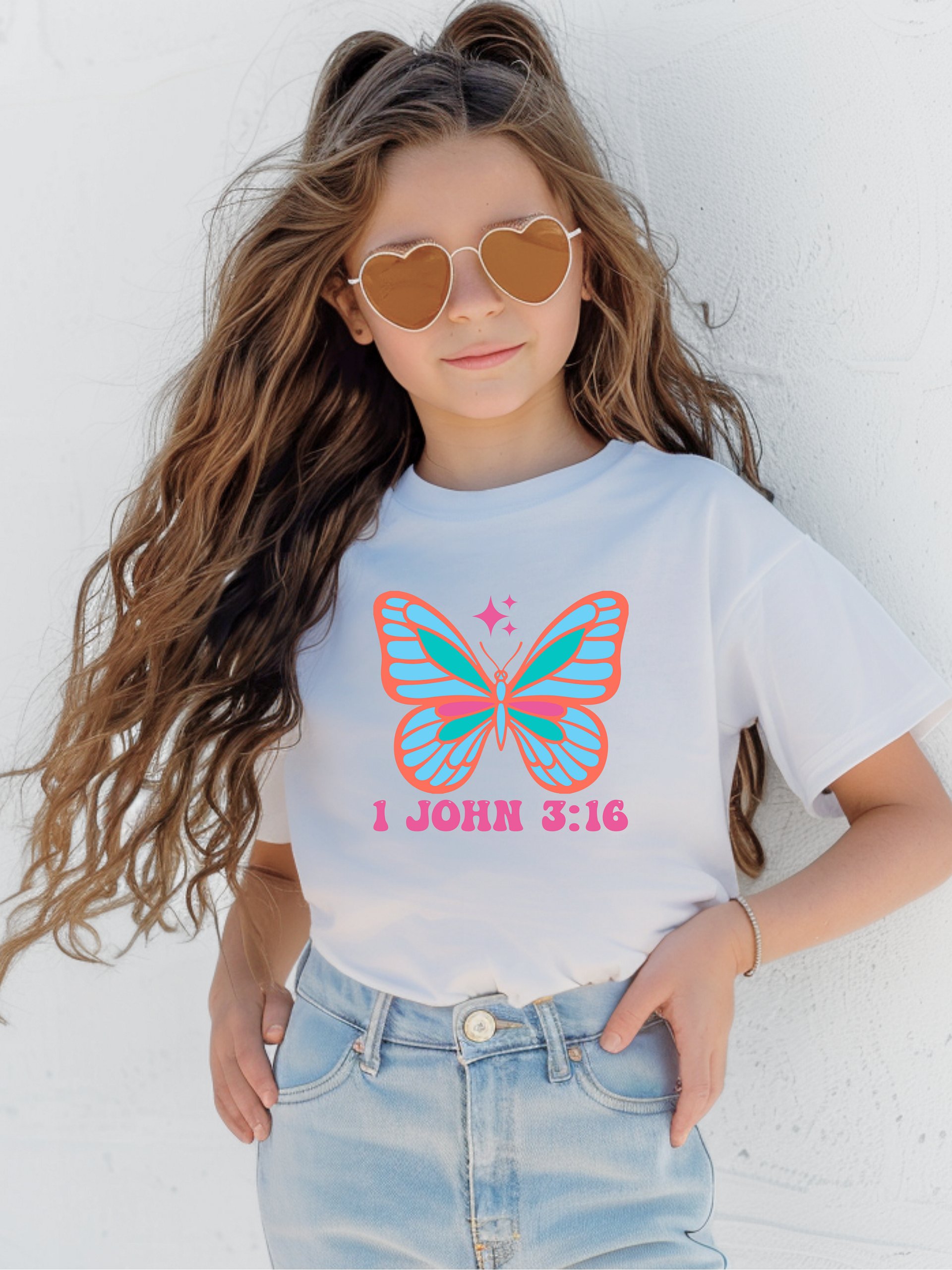 1 John 3:16 Butterfly Kids Tee product image (4)