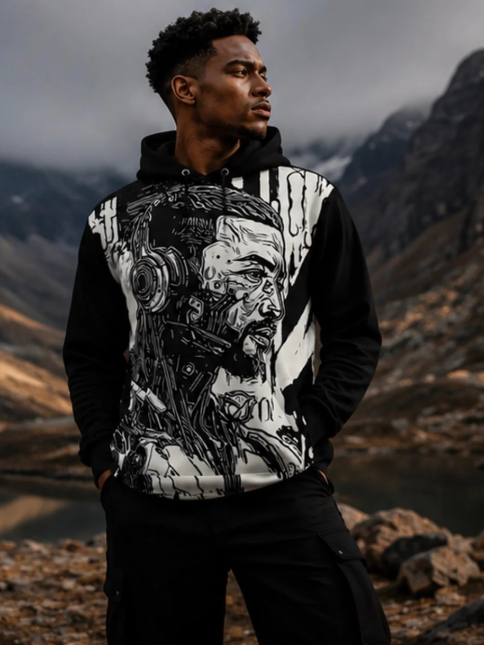 Cyber Serenity Wearable Art Hoodie