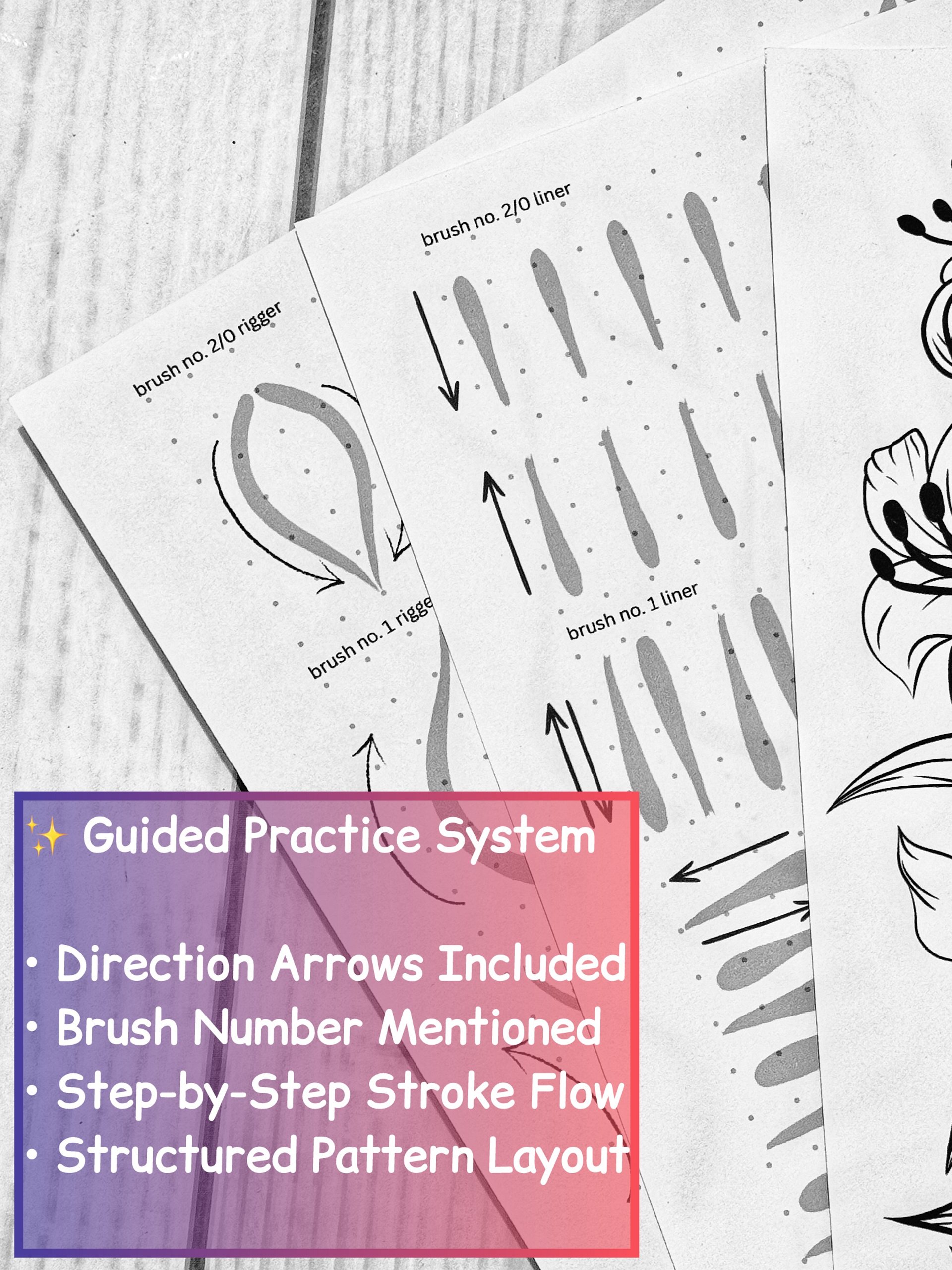 Mandala Brush Stroke Mastery Workbook vol 1 – 40 Page Guided Practice PDF product image (2)