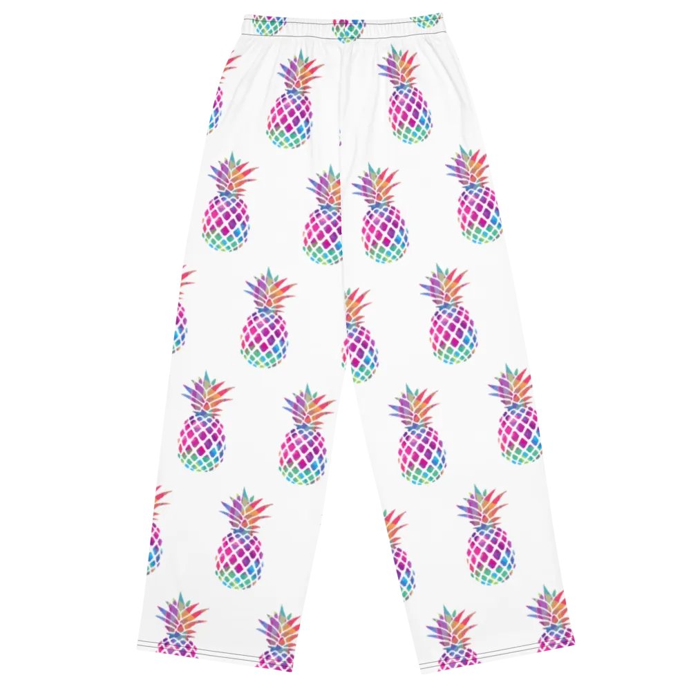 Chromatic Chaotic Pineapple Unisex Wide-Leg Pants product image (1)