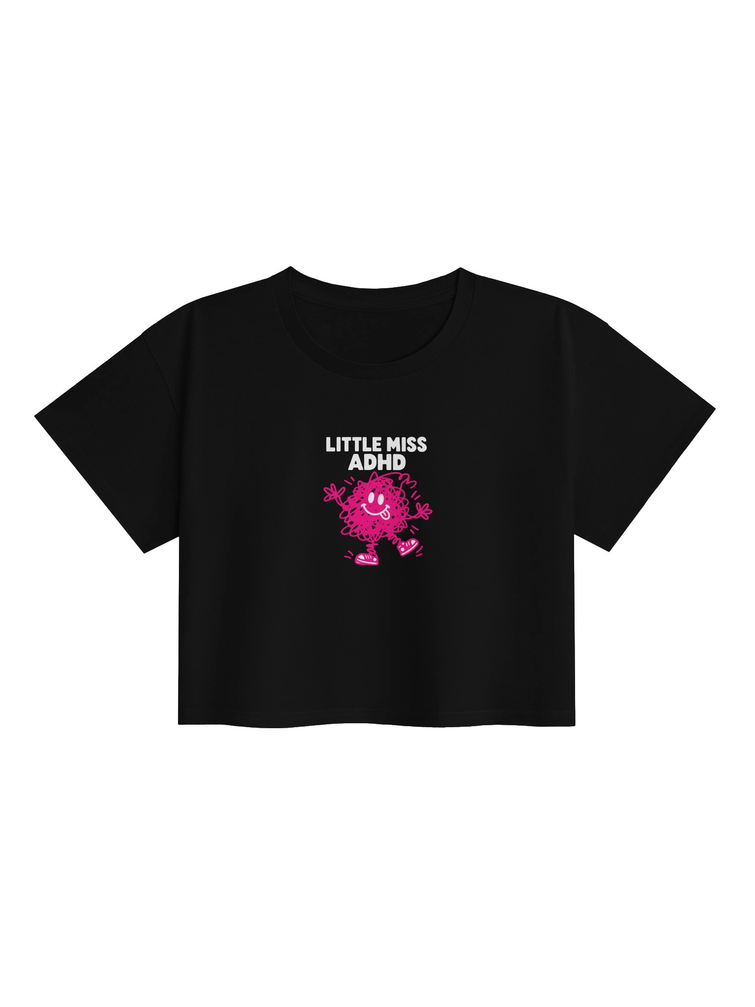 Little Miss ADHD- Black crop Tee style2 product image (1)