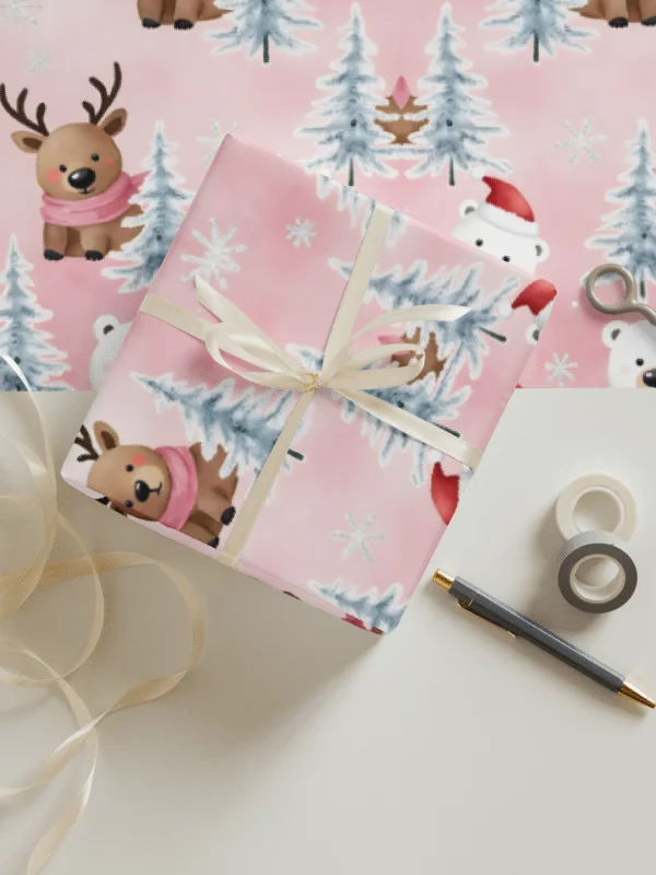 Pink Christmas Wrapping Paper Set product image (2)