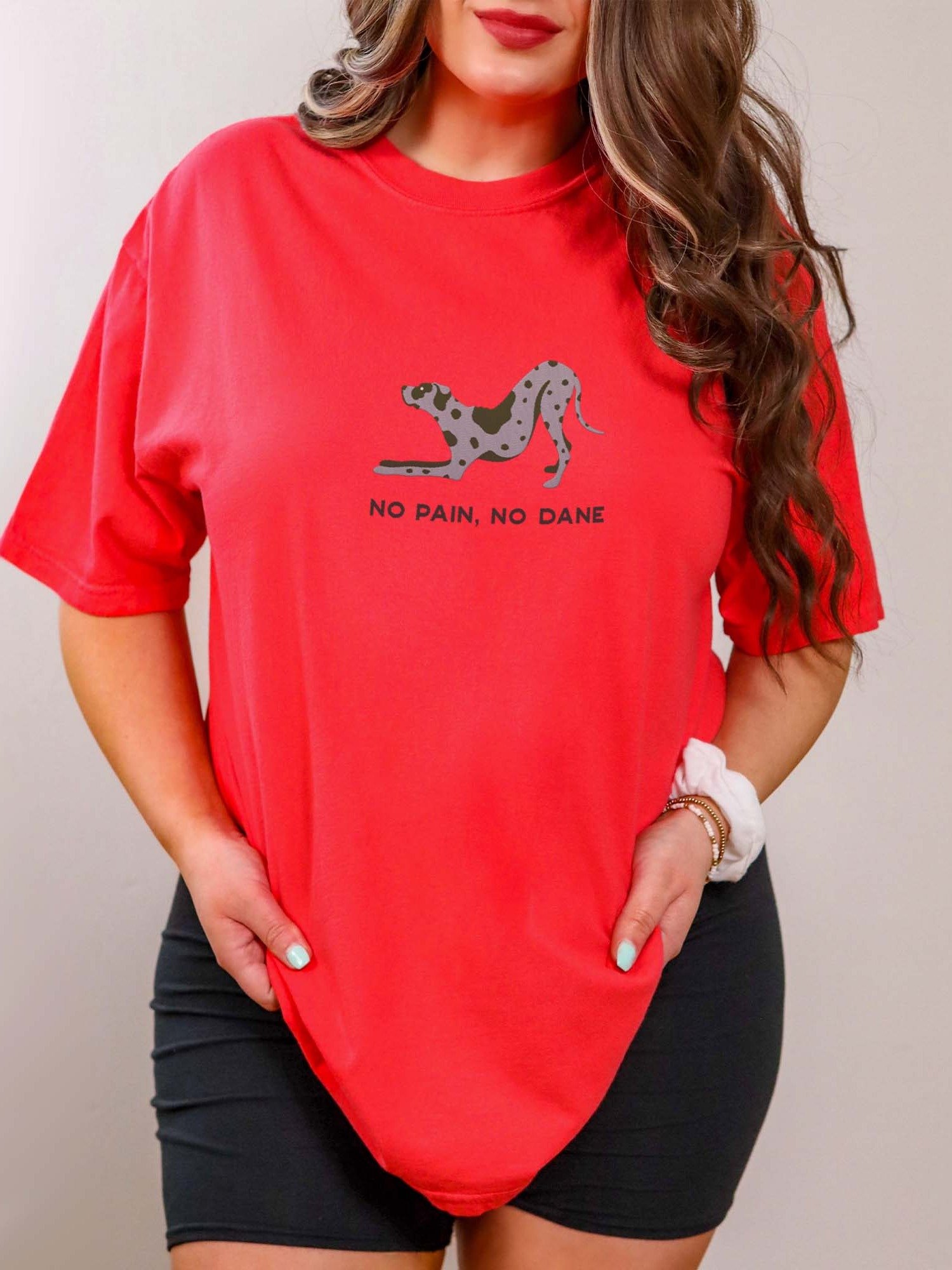 No Pain, No Dane T-Shirt(Embroidered) of a Great Dane(Blue Merle) product image (2)