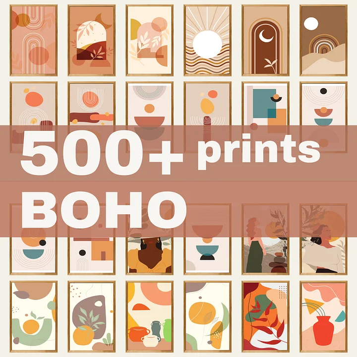 Boho Wall Collage Mega Bundle, Set of 500+ Prints product image (1)