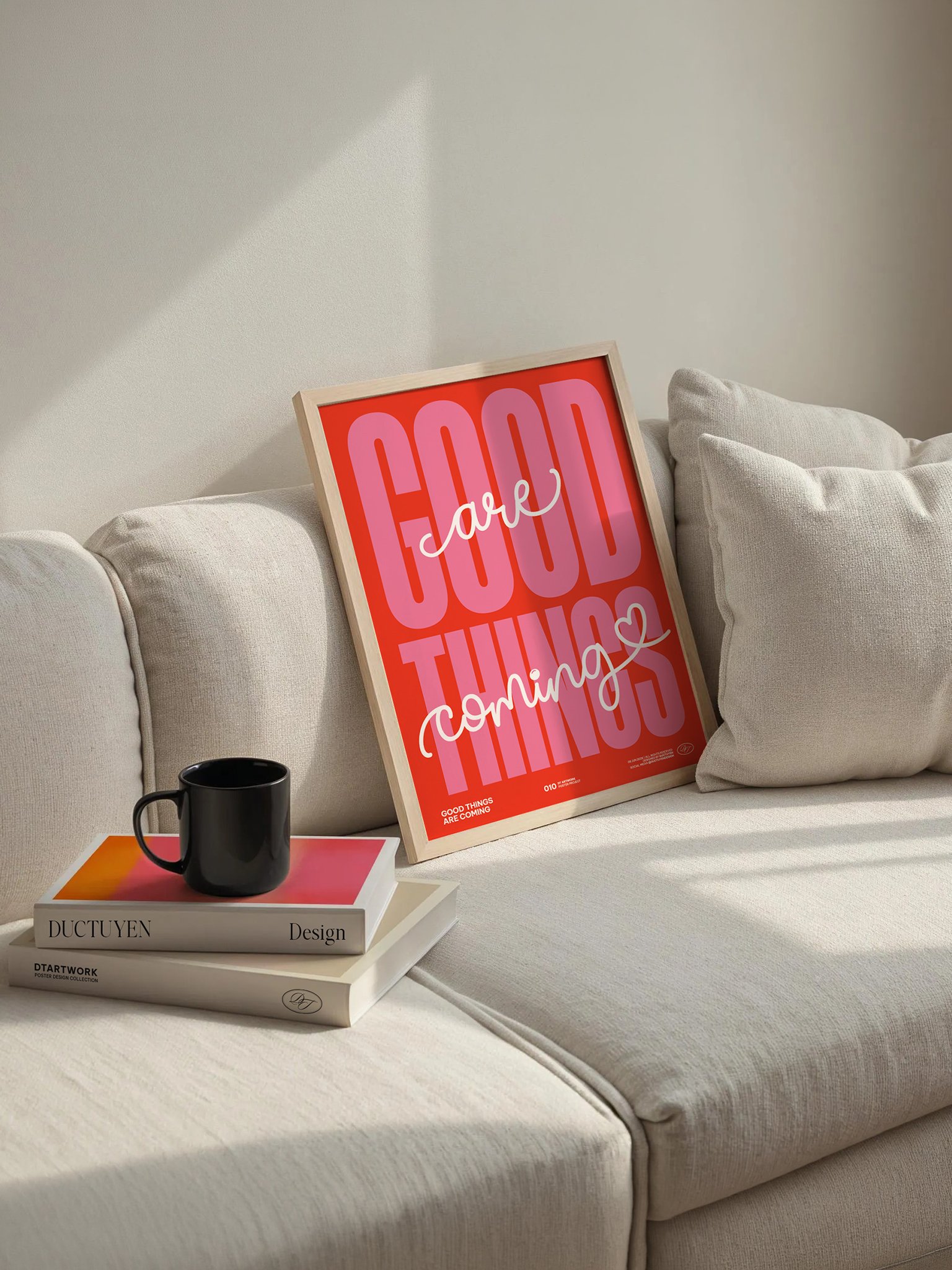 "GOOD THINGS ARE COMING" Typography Framed Poster product image (2)