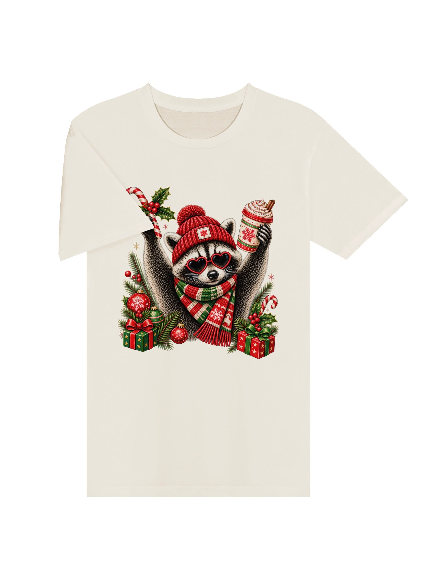 Funny Christmas Raccoon Oversized T-Shirt product image (4)